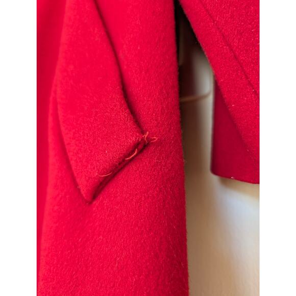 Vintage J.G. Hook Red Double Breasted Wool Coat Union Made Petites - Picture 12 of 12